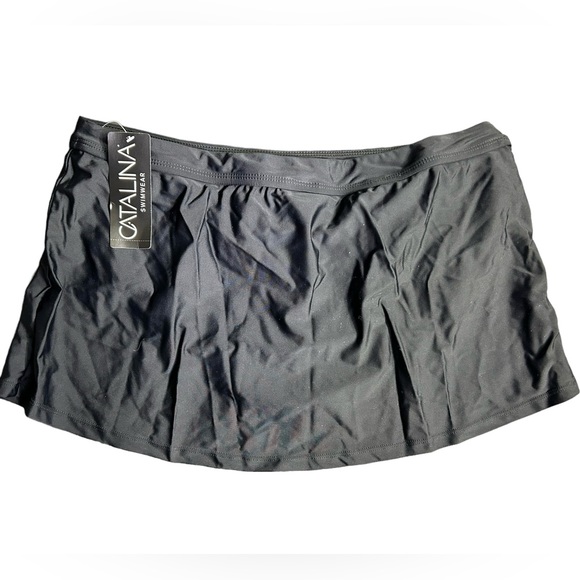 CATALINA womens black skirted swim bottom w drawstring side style 19ct302 NWT - Picture 3 of 6
